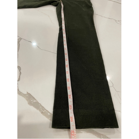 Aritzia Babaton Womens Size 00 Mitch Corduroy Pants Green Cropped Neutral - Picture 8 of 8